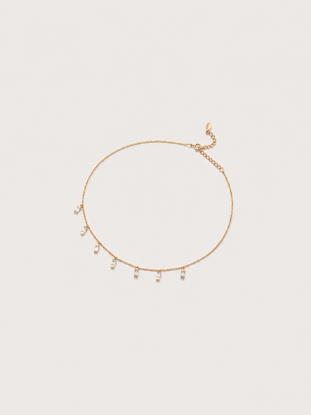 Baguette Crystal Fringe Necklace