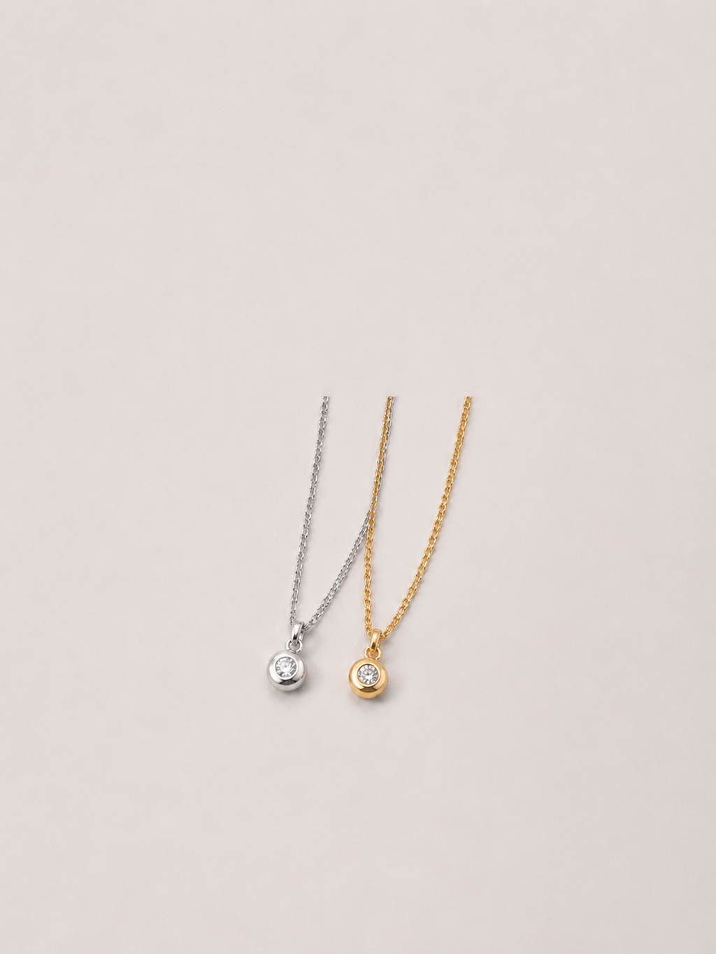 Bezel Crystal Pendant Necklace