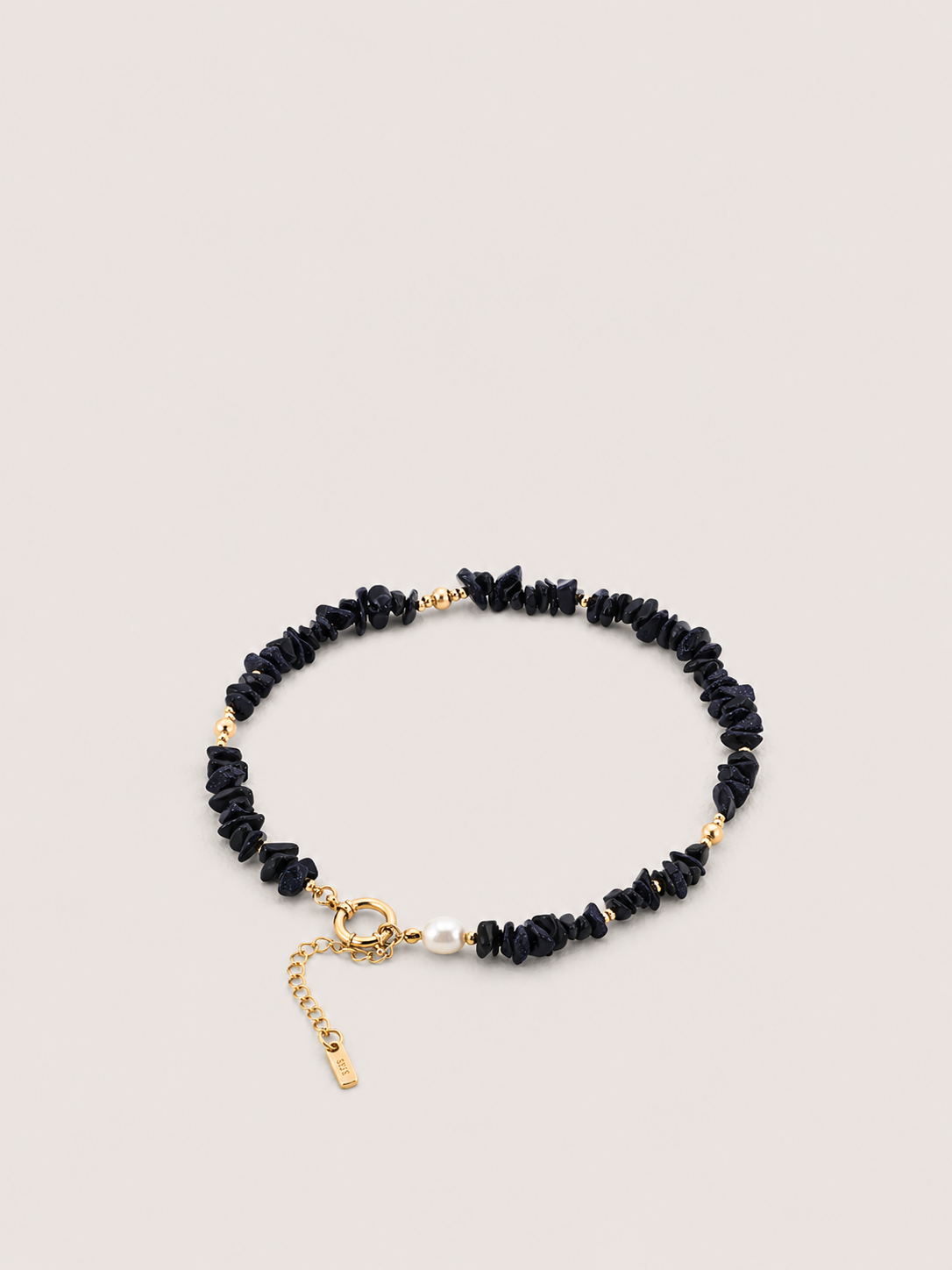 Noir Pebble Pearl Necklace Image principale du produit