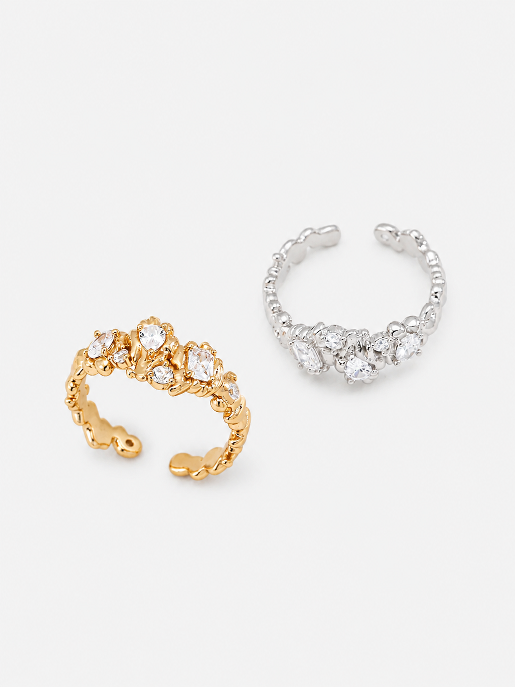 Celeste Crystal Cluster Open Ring