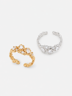 Celeste Crystal Cluster Open Ring