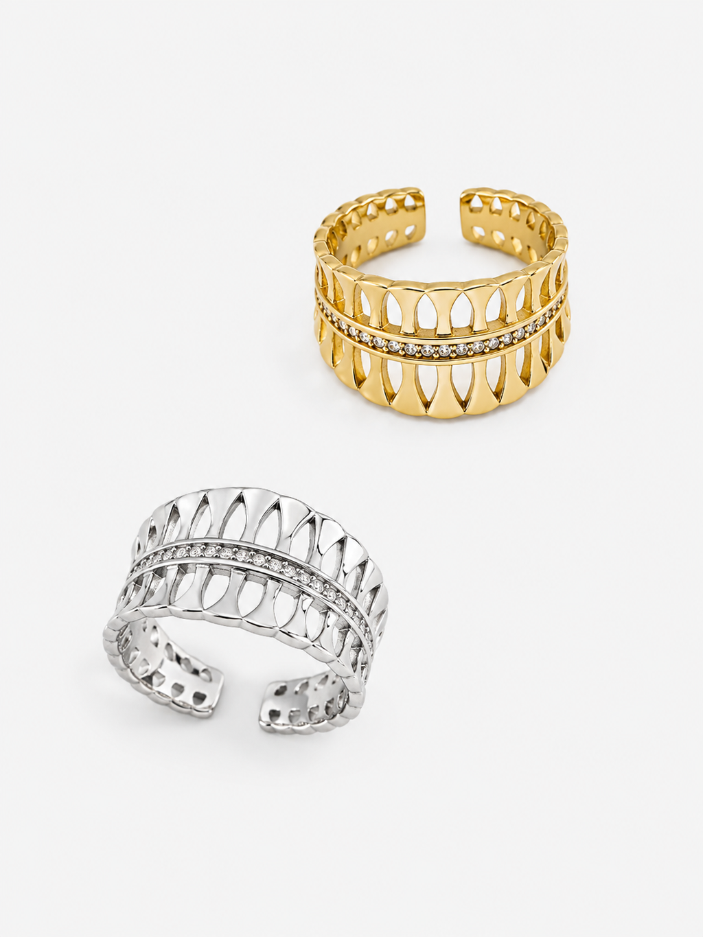 Fleur Pavé Cuff Ring