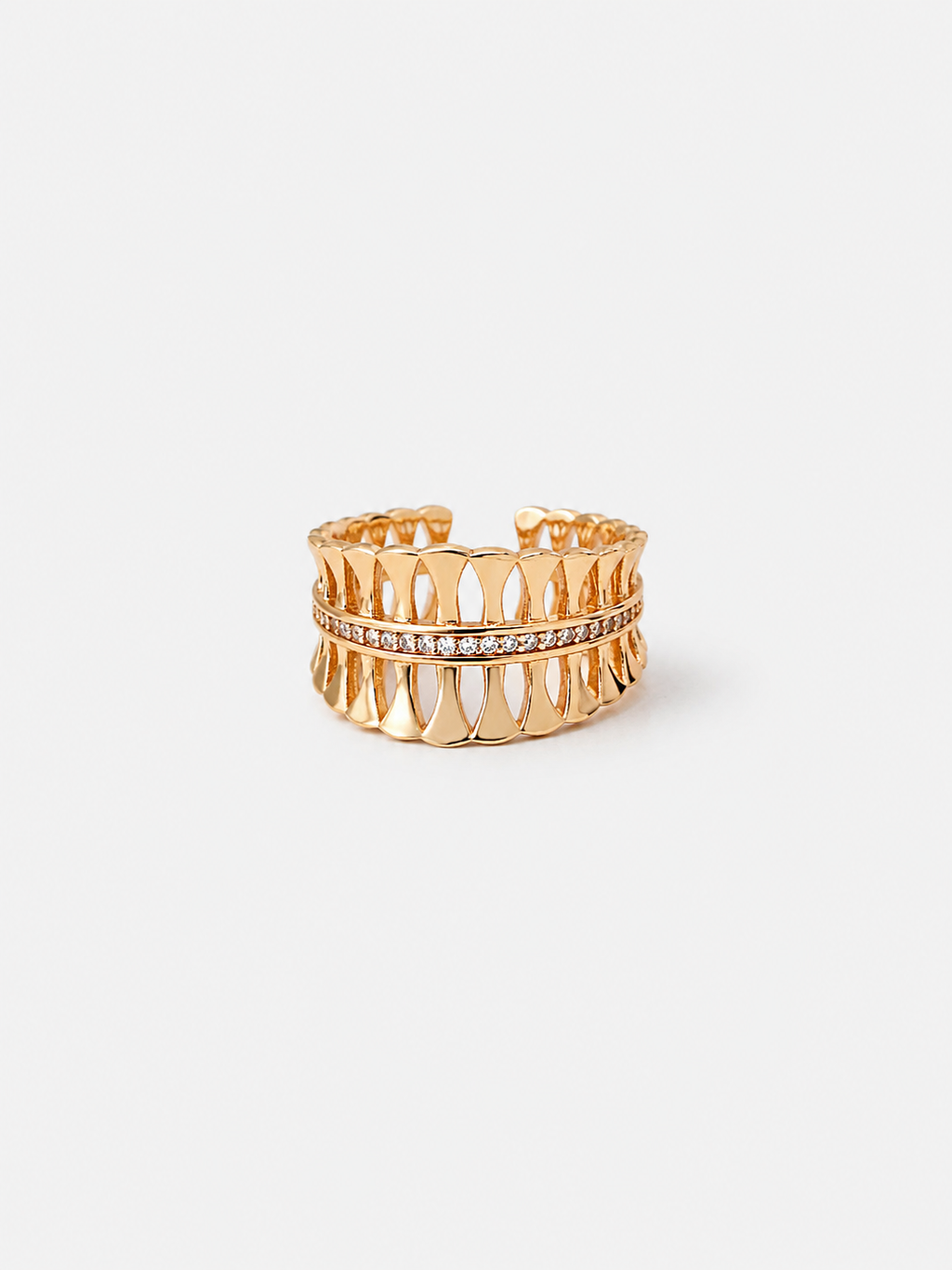 Fleur Pavé Cuff Ring