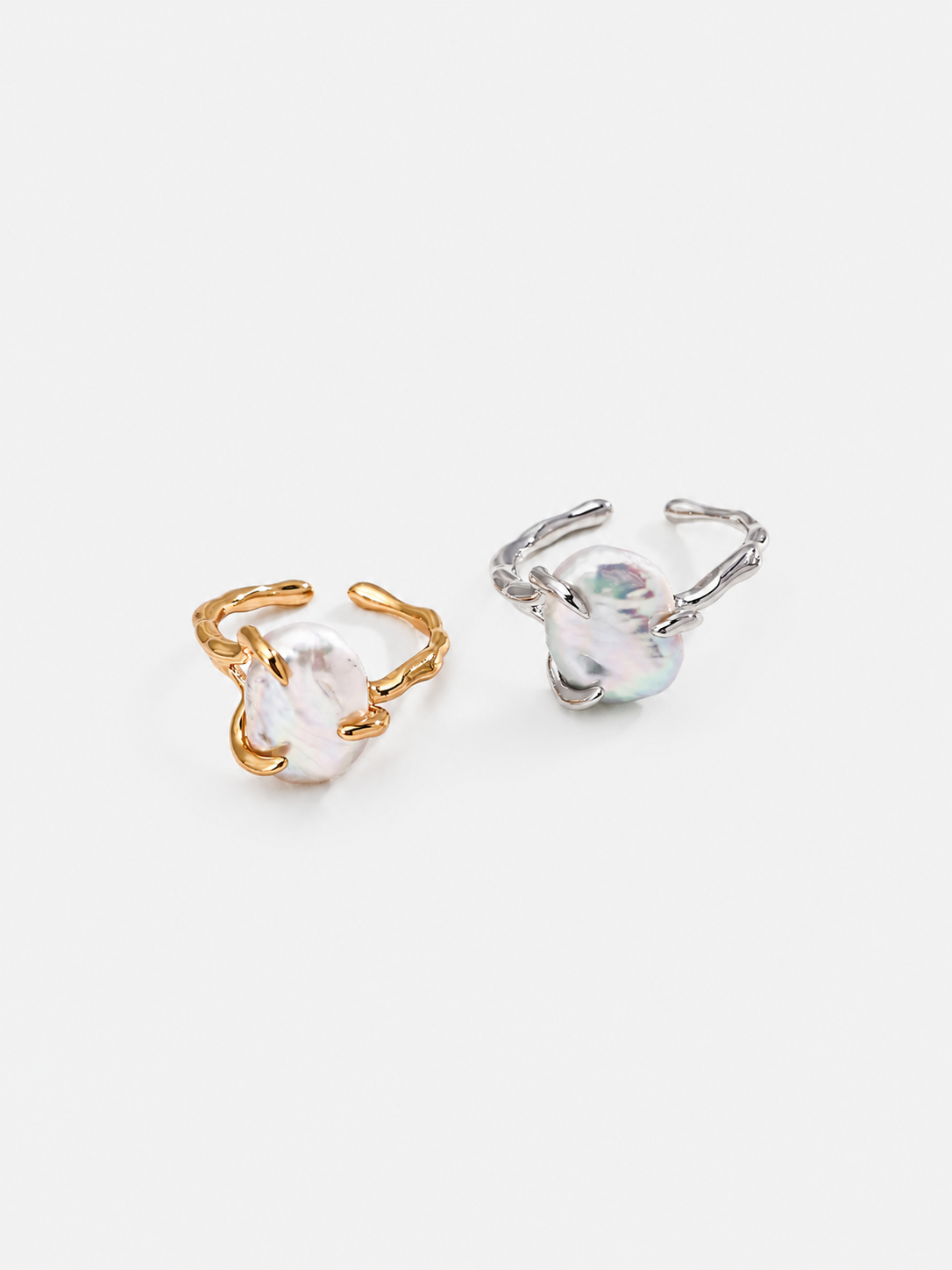 Baroque Pearl Vine Open Ring