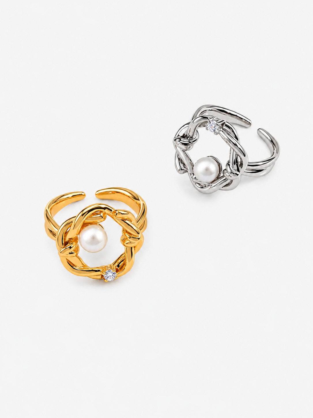 Aurelia Pearl Knot Open Ring Main image