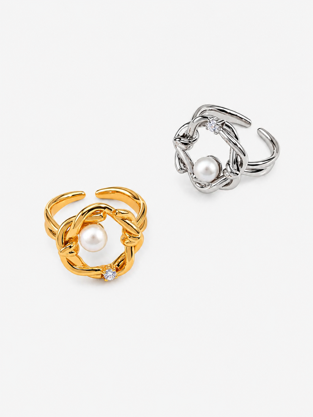 Aurelia Pearl Knot Open Ring