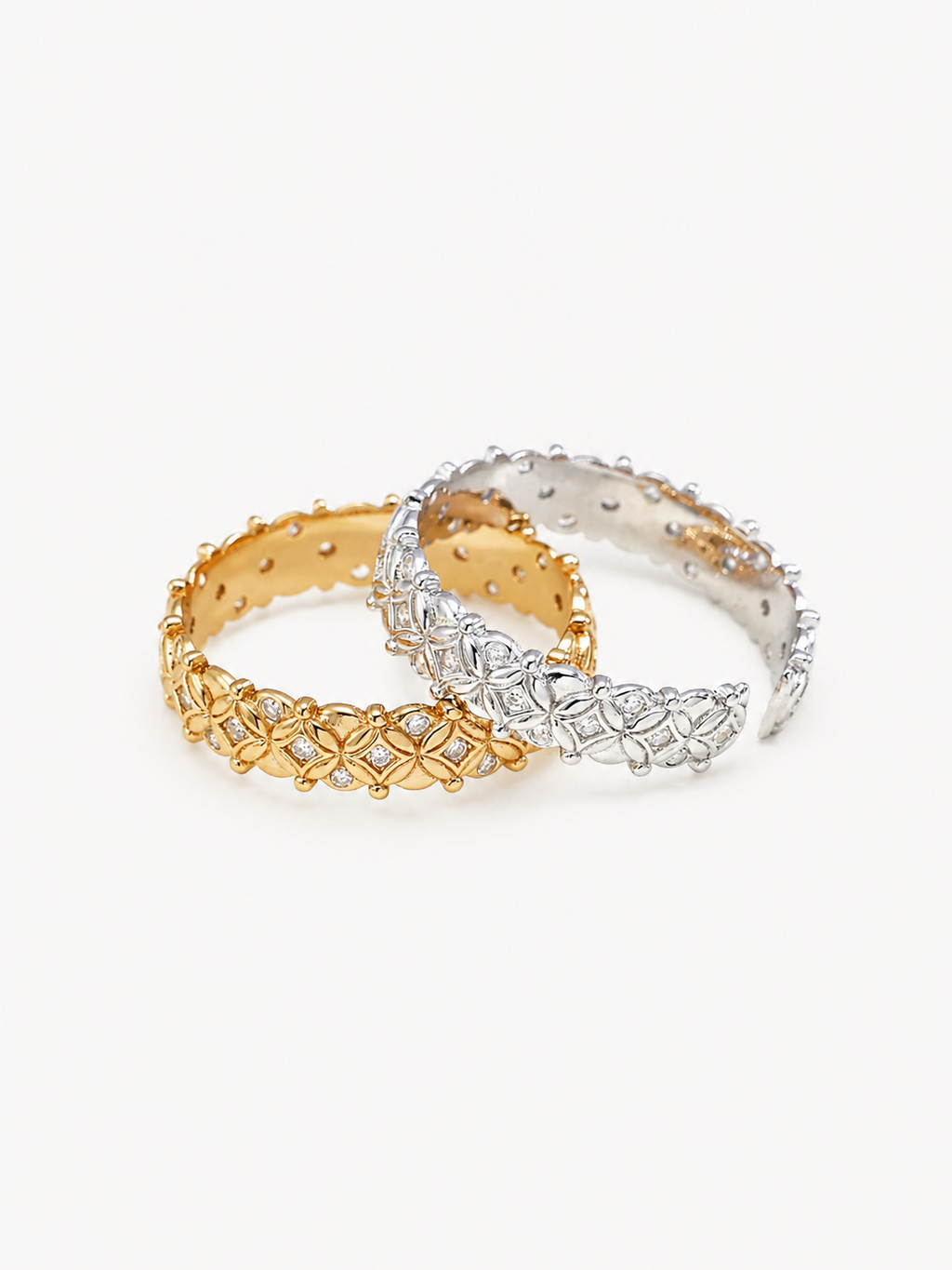Fleur Pavé Open Ring