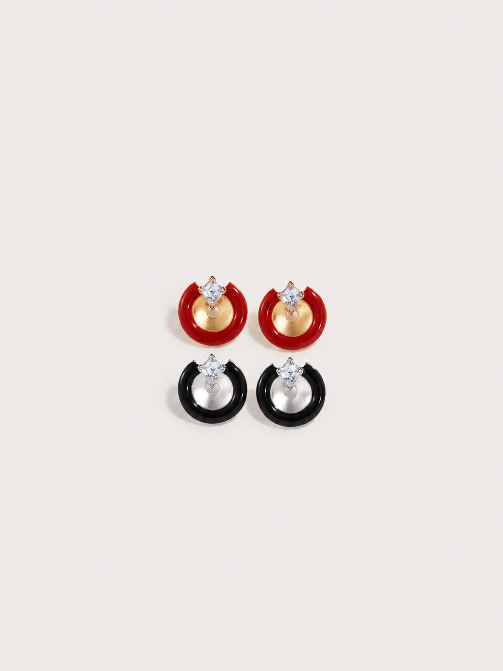 Luna Crystal Crescent Stud Earrings