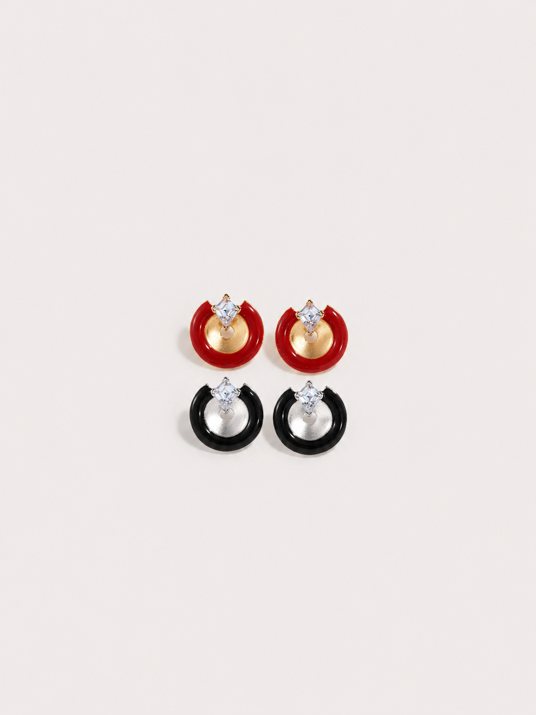 Luna Crystal Crescent Stud Earrings