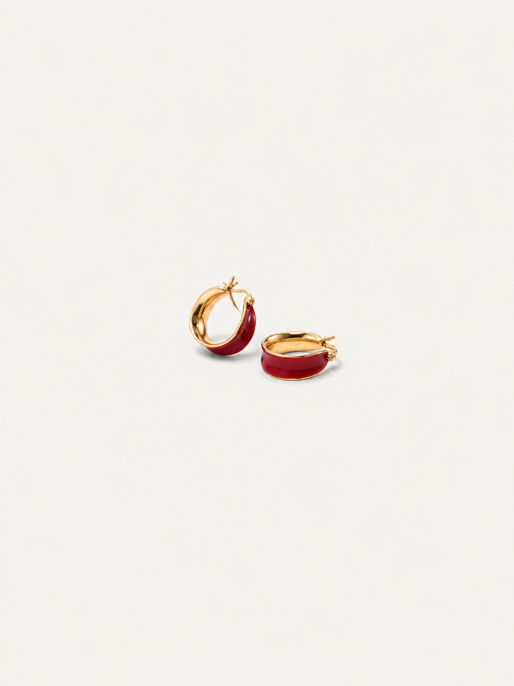 Scarlet Enamel Hoop Earrings