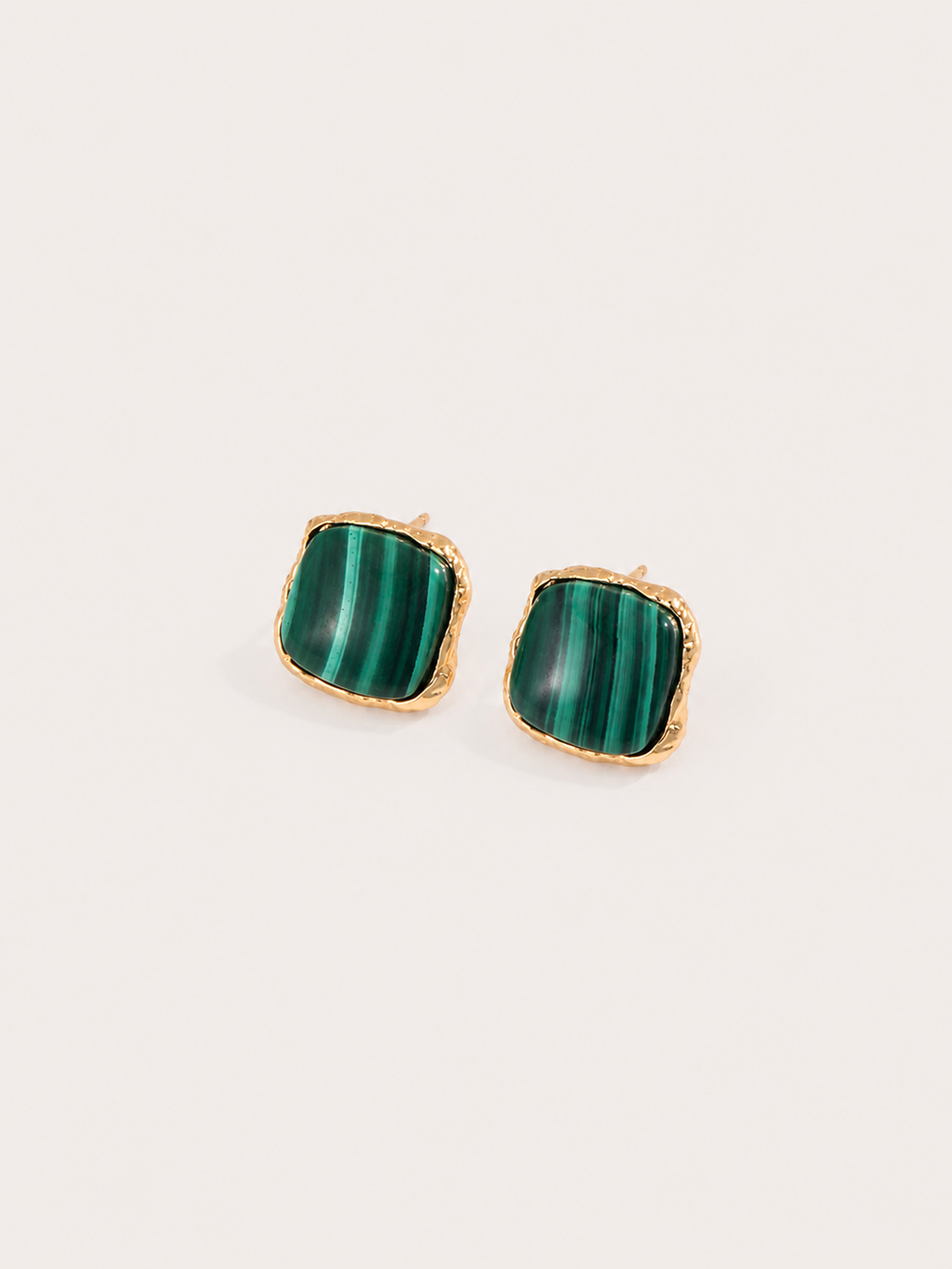 Malachite Square Stud Earrings