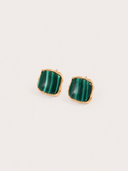 Malachite Square Stud Earrings