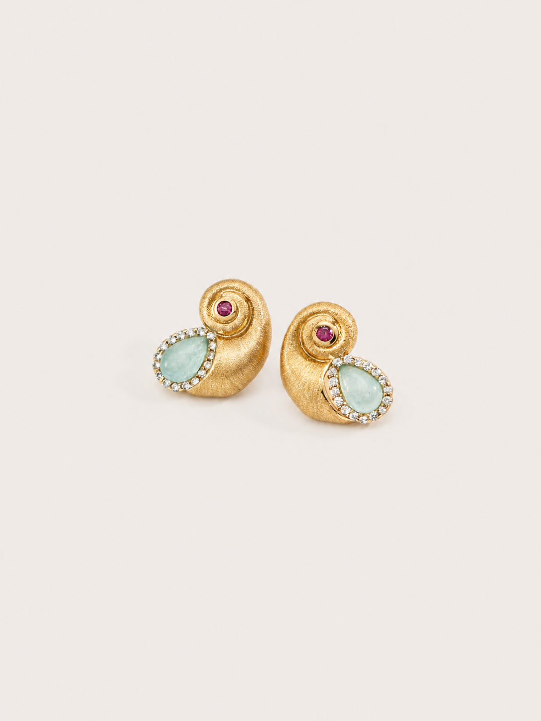 Aqua Shell Stud Earrings
