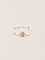 Fleur Medallion Pearl Bracelet