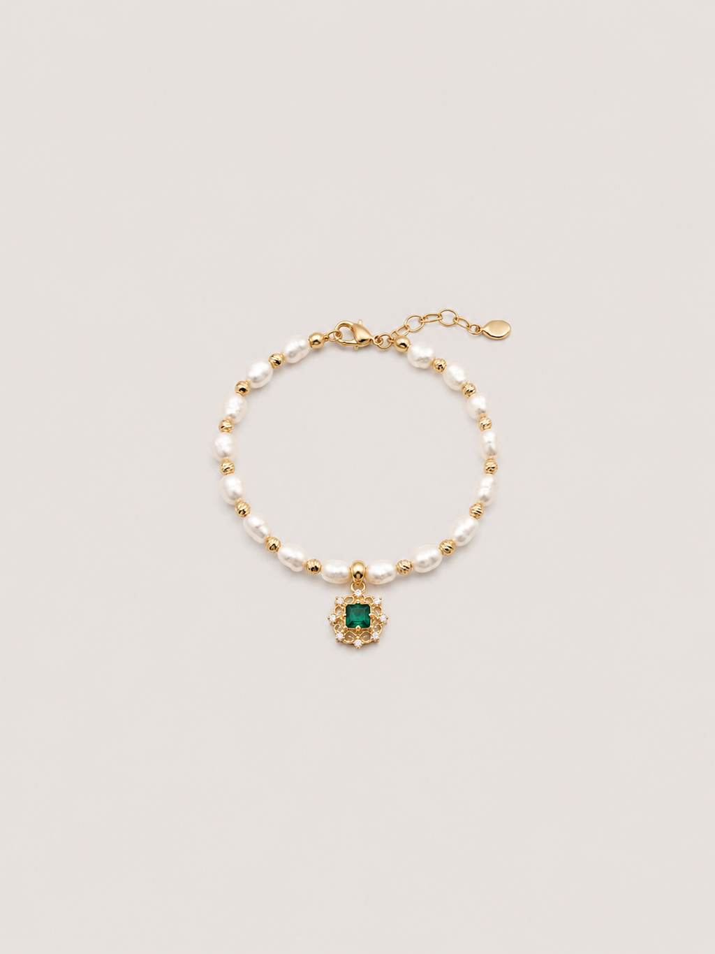 Verde Halo Pearl Bracelet