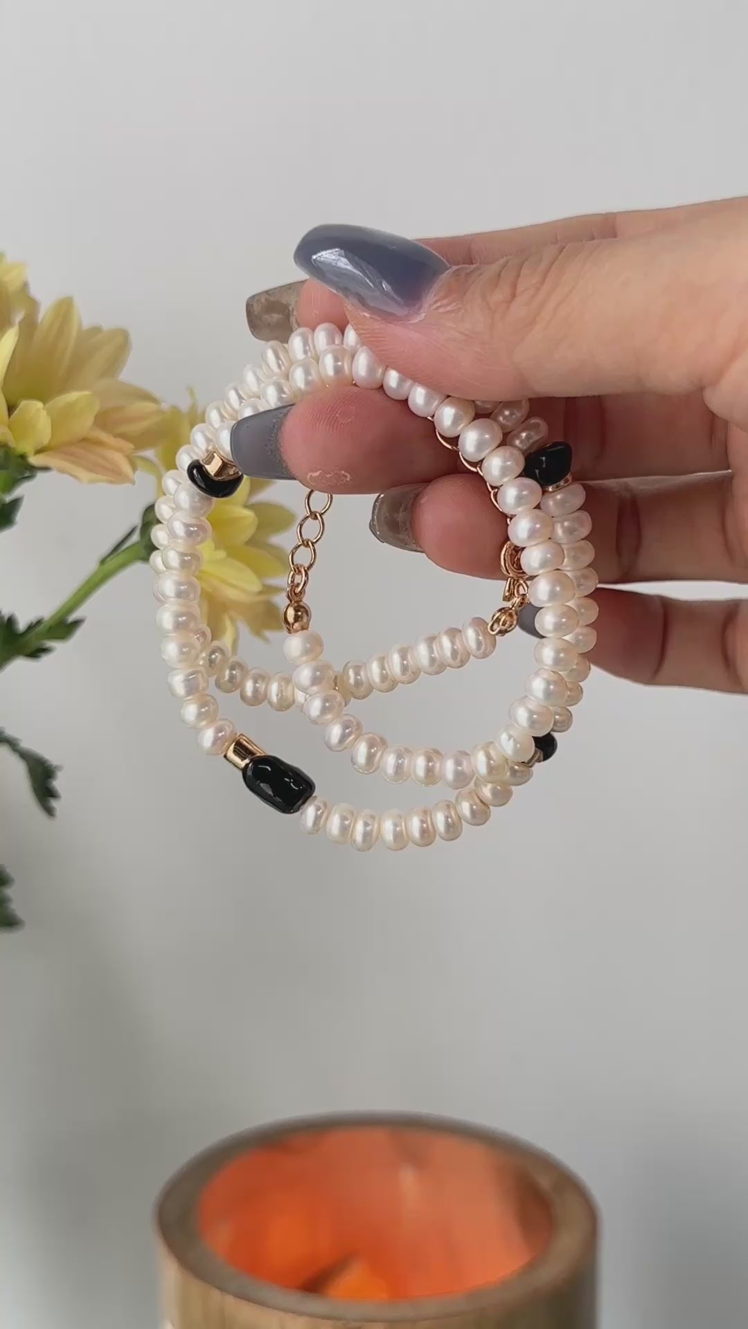 Noir Pearl Beaded Necklace
