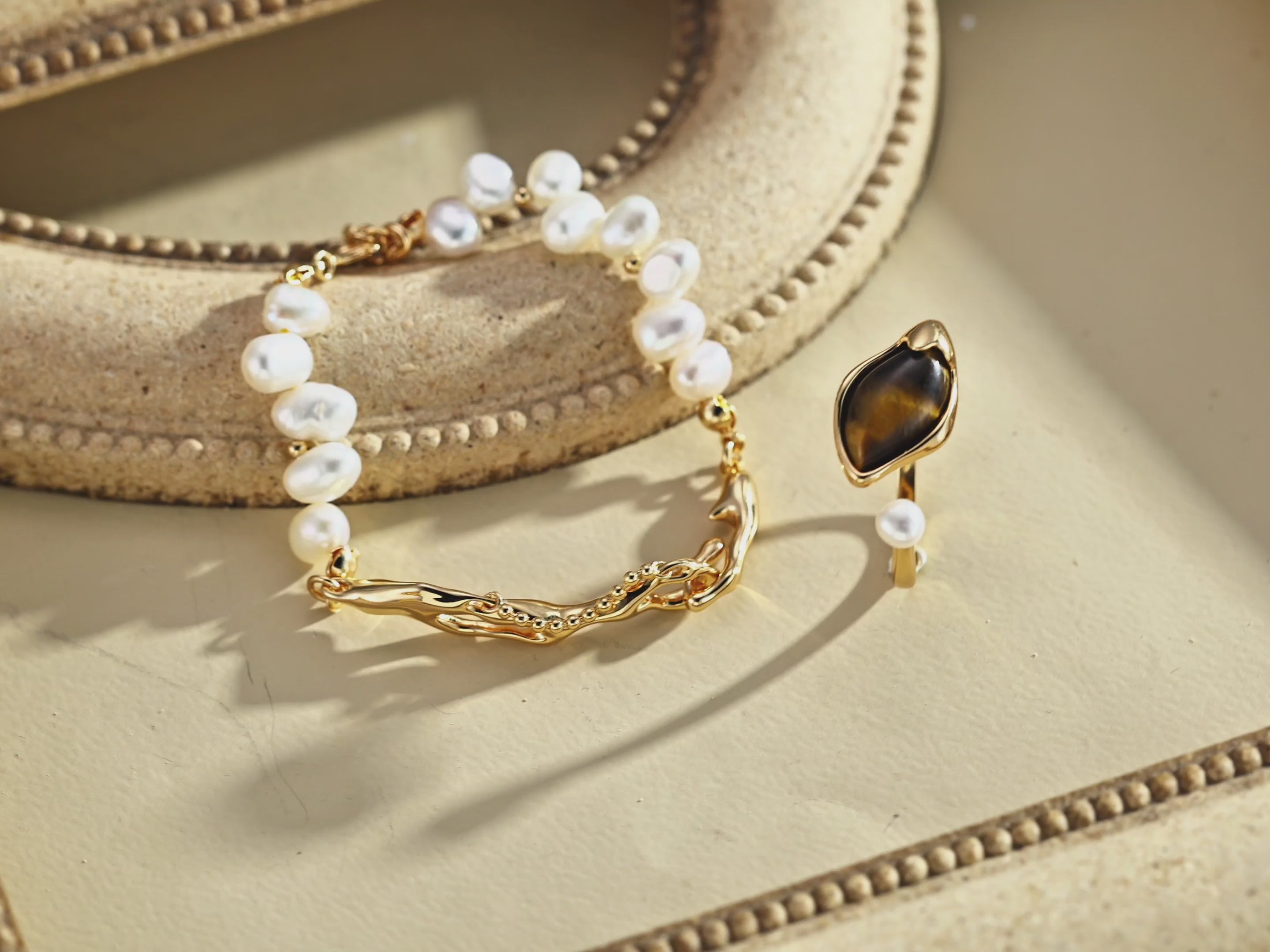 Sienna Pearl Open Ring