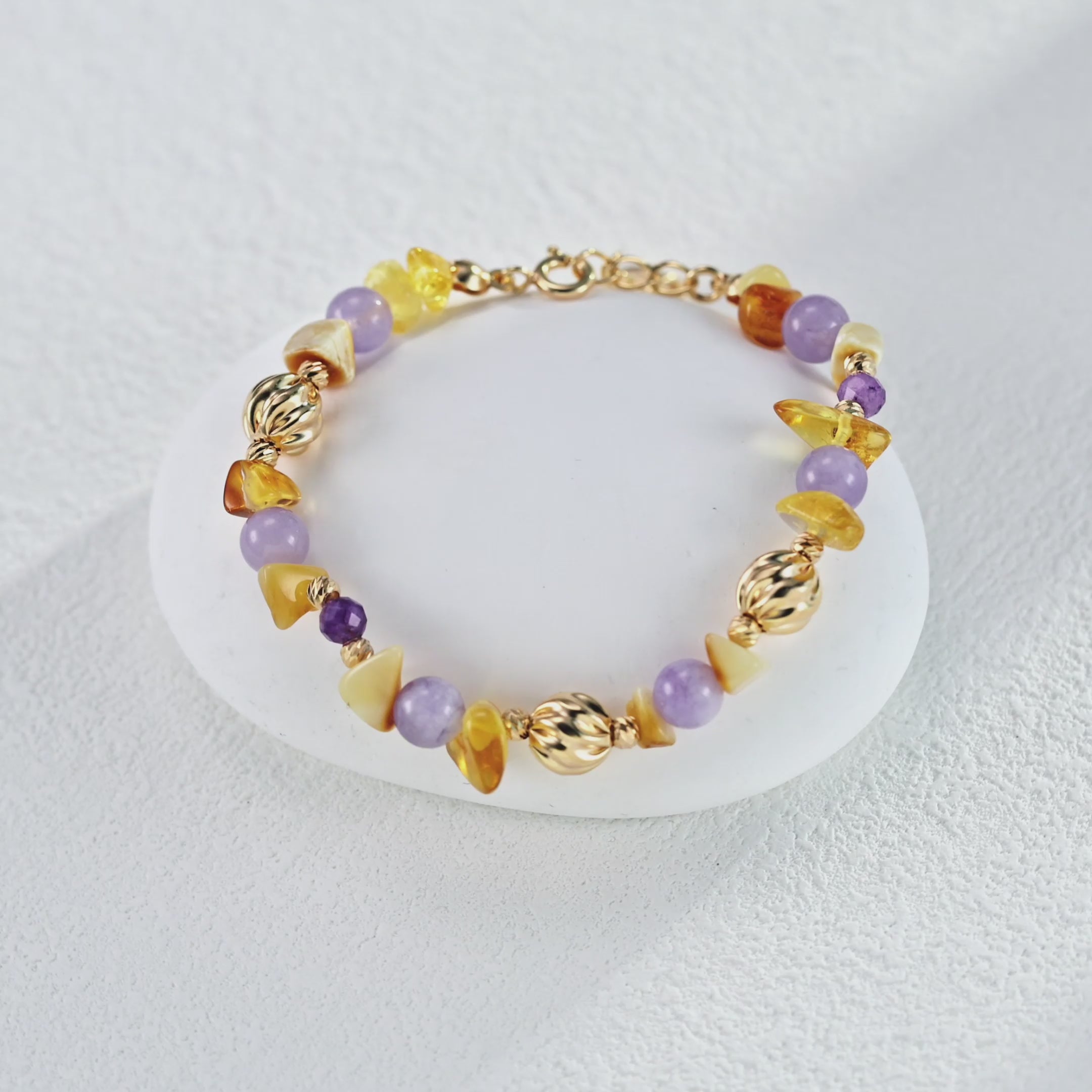 Miel Amethyst Beaded Bracelet