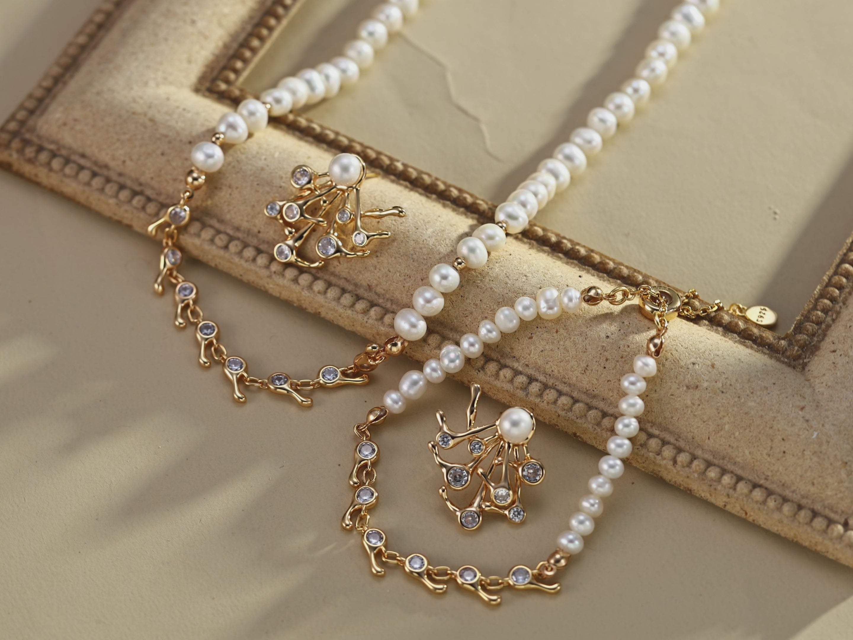 Pearl Pavé Collar Necklace