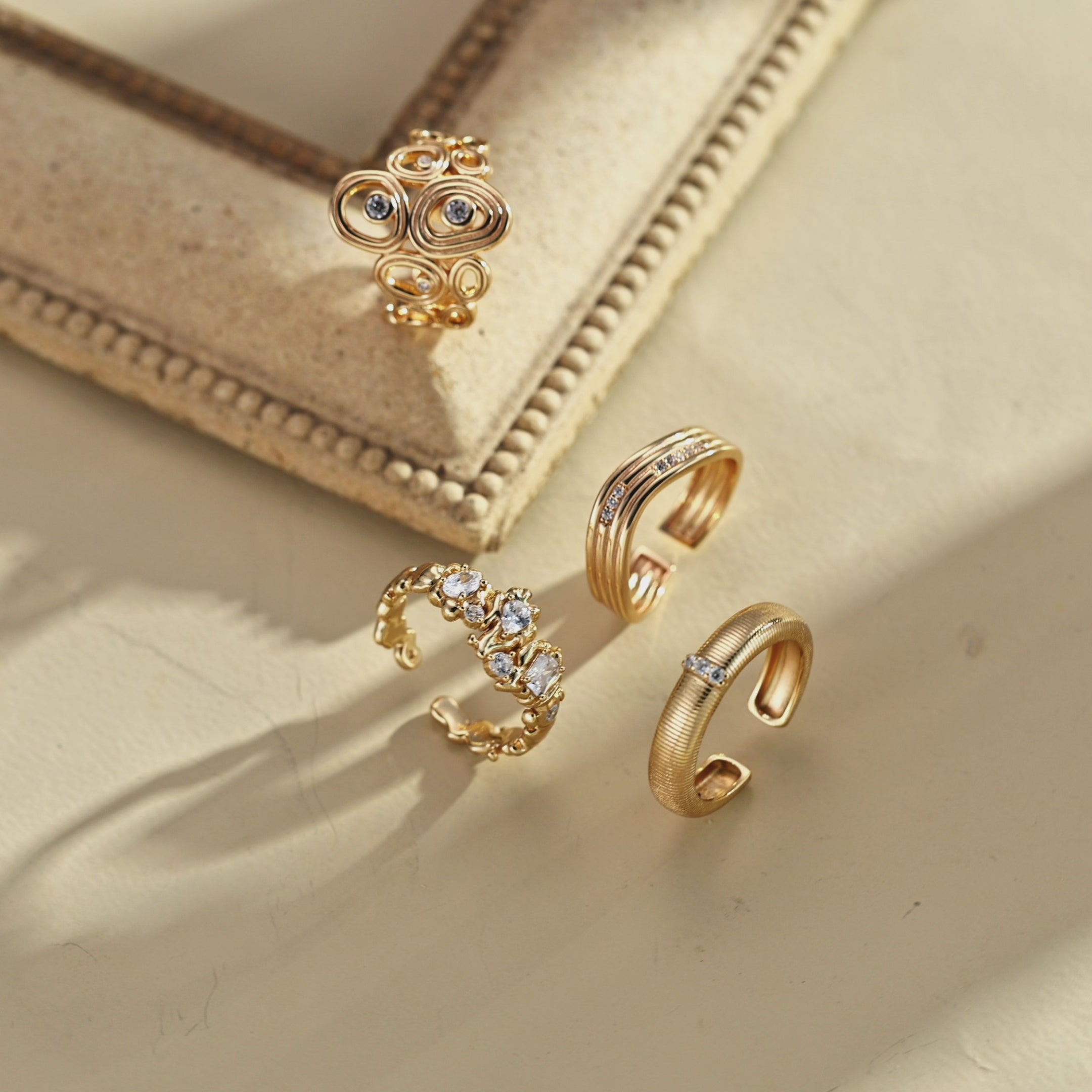 Orbit Crystal Open Ring