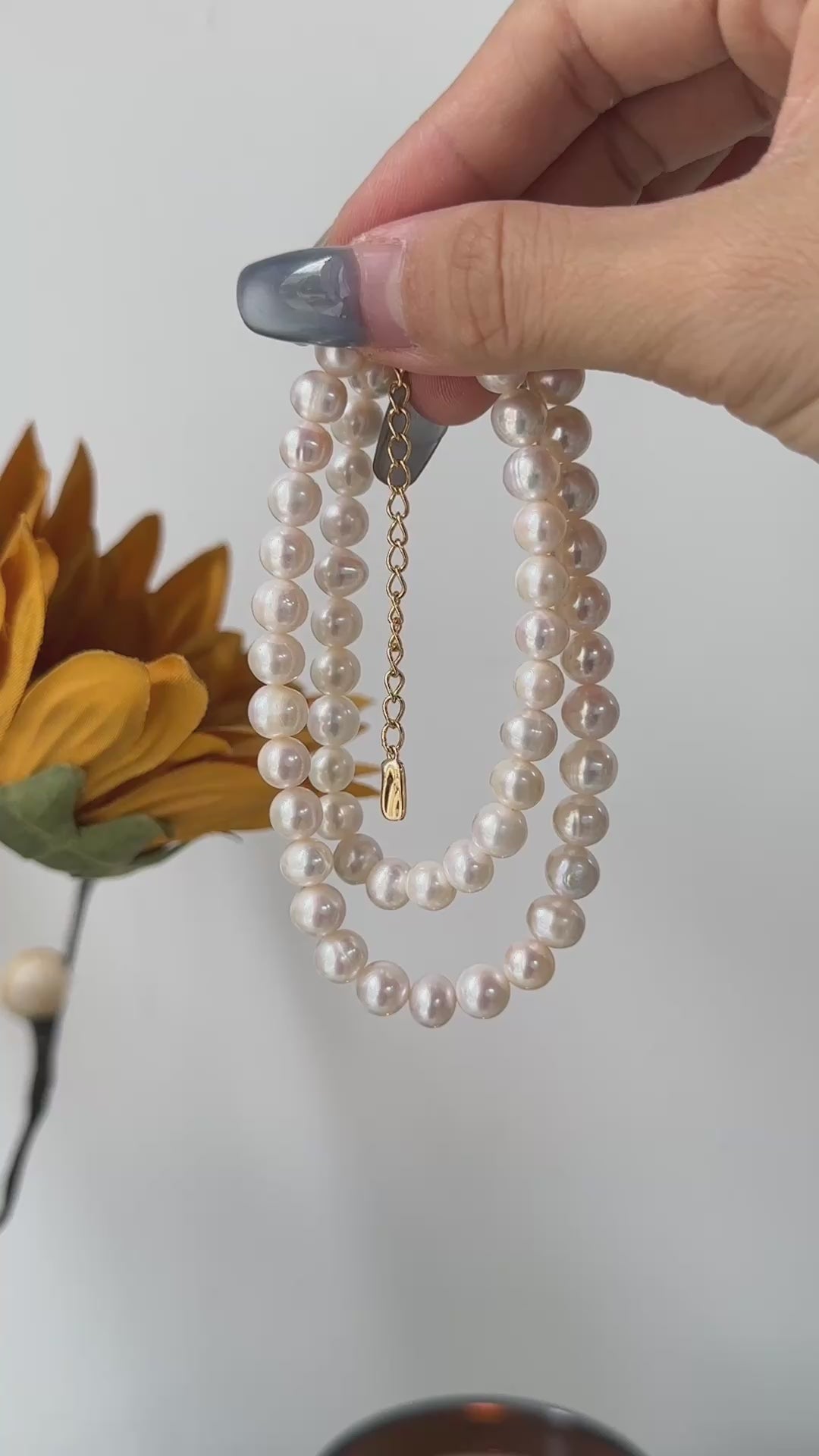 Nacre Double Pearl Necklace VIDEO