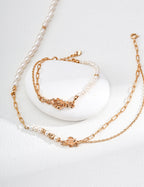 Golden Bloom Pearl Bracelet