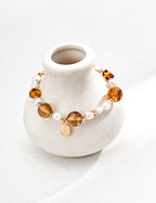 Citrine Pearl Beaded Bracelet