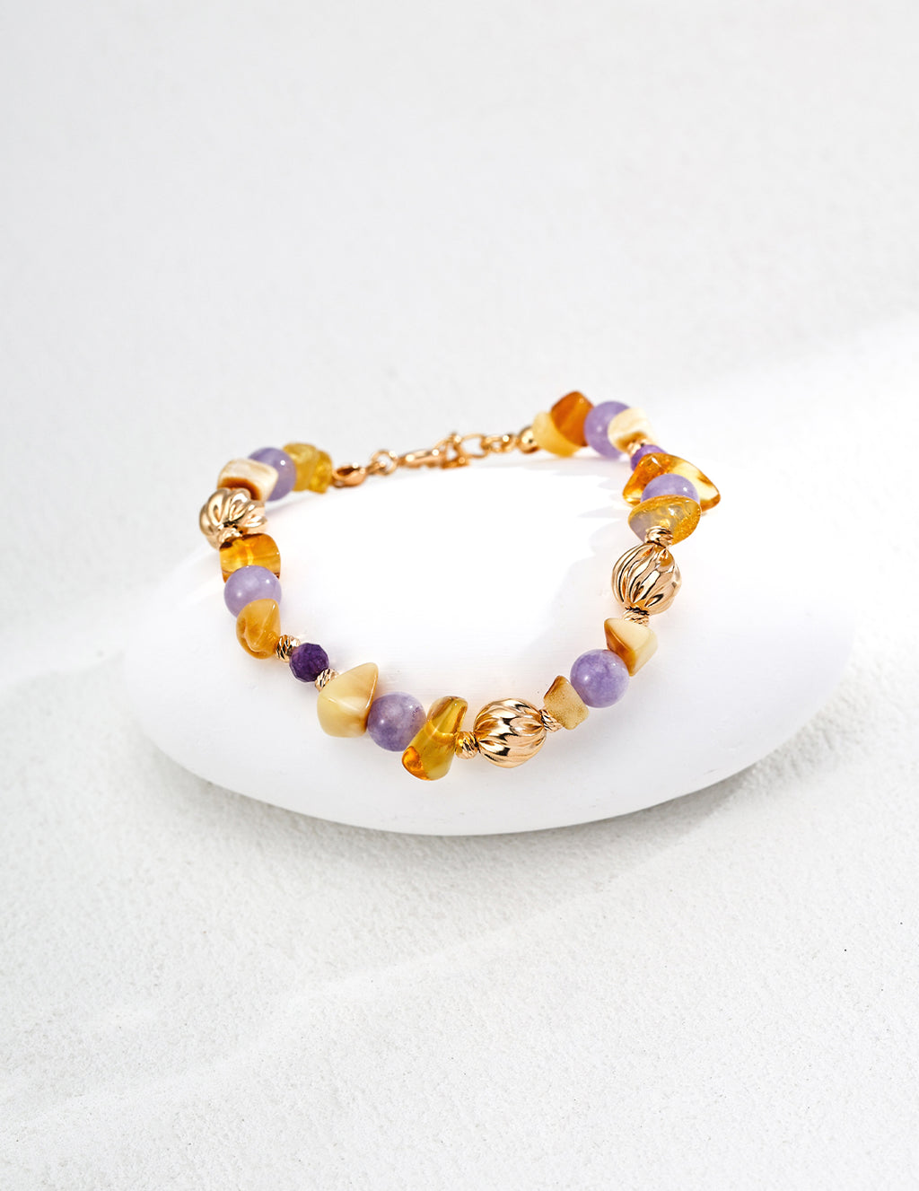 Miel Amethyst Beaded Bracelet