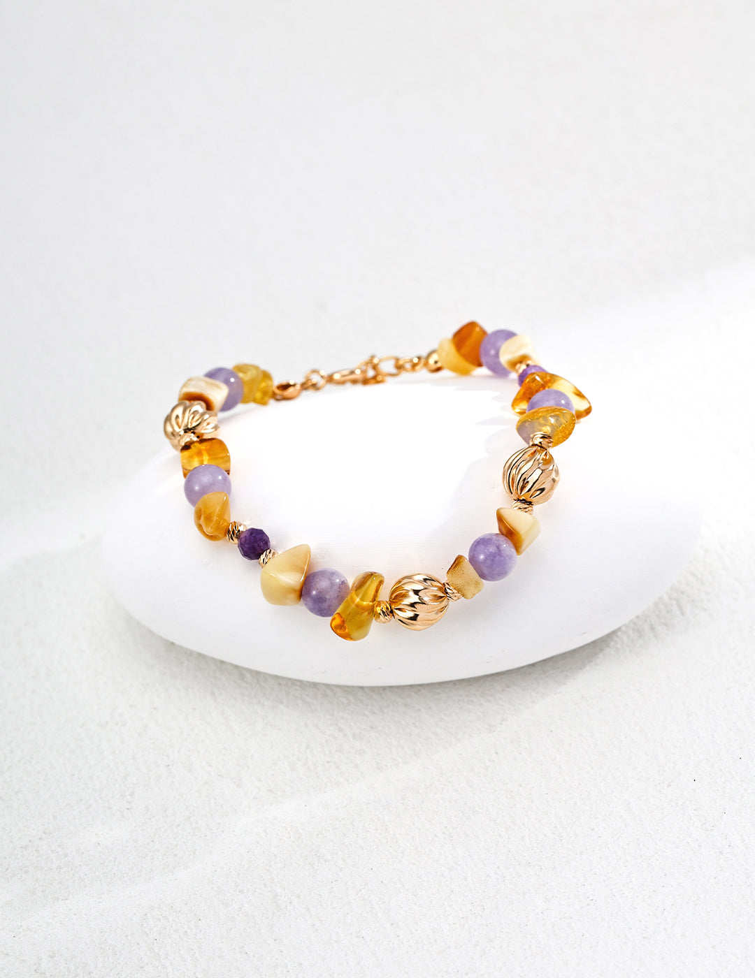 Miel Amethyst Beaded Bracelet