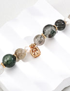 Moss Quartz Pearl Bracelet
