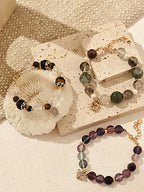 Moss Quartz Pearl Bracelet