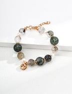 Moss Quartz Pearl Bracelet