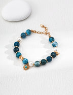 Azure Sunstone Beaded Bracelet