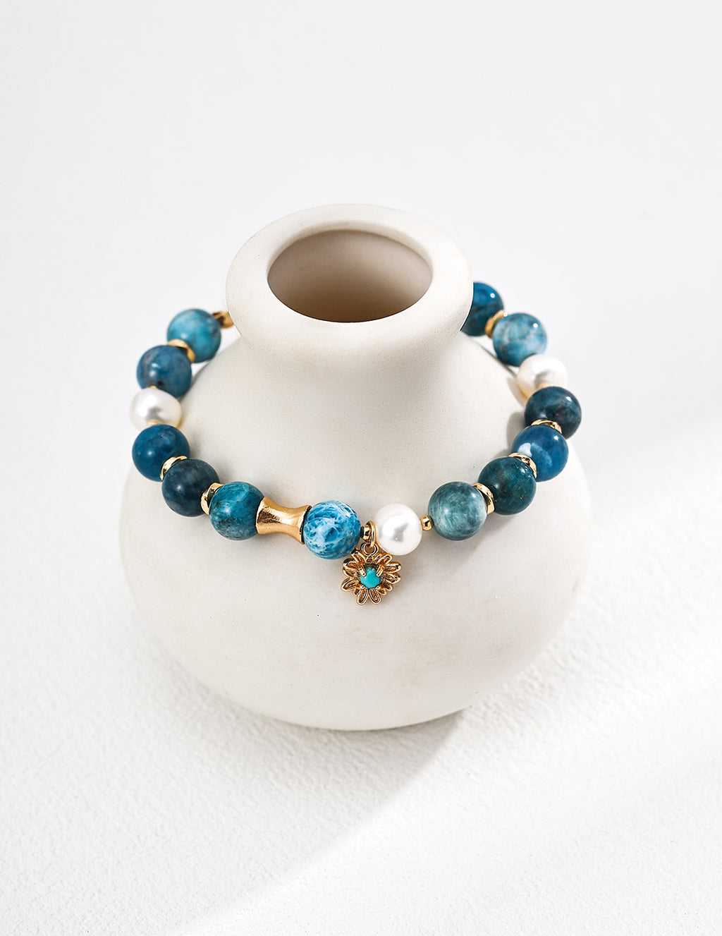 Azure Sunstone Beaded Bracelet