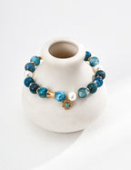 Azure Sunstone Beaded Bracelet
