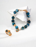 Azure Sunstone Beaded Bracelet