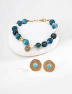 Azure Sunstone Beaded Bracelet