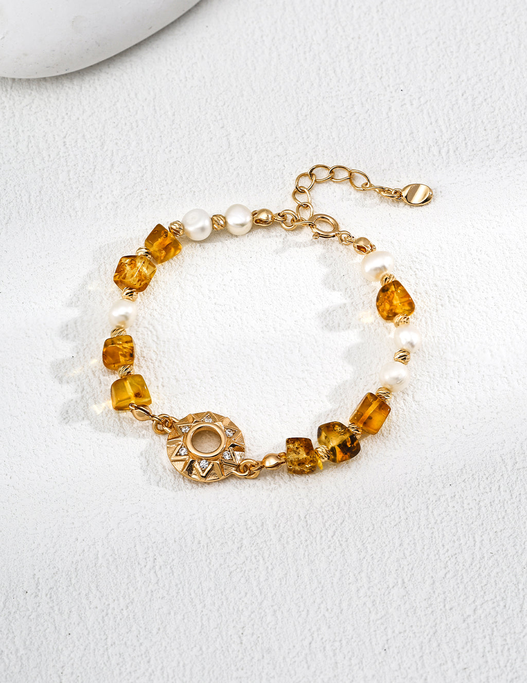 Solara Amber Pearl Bracelet
