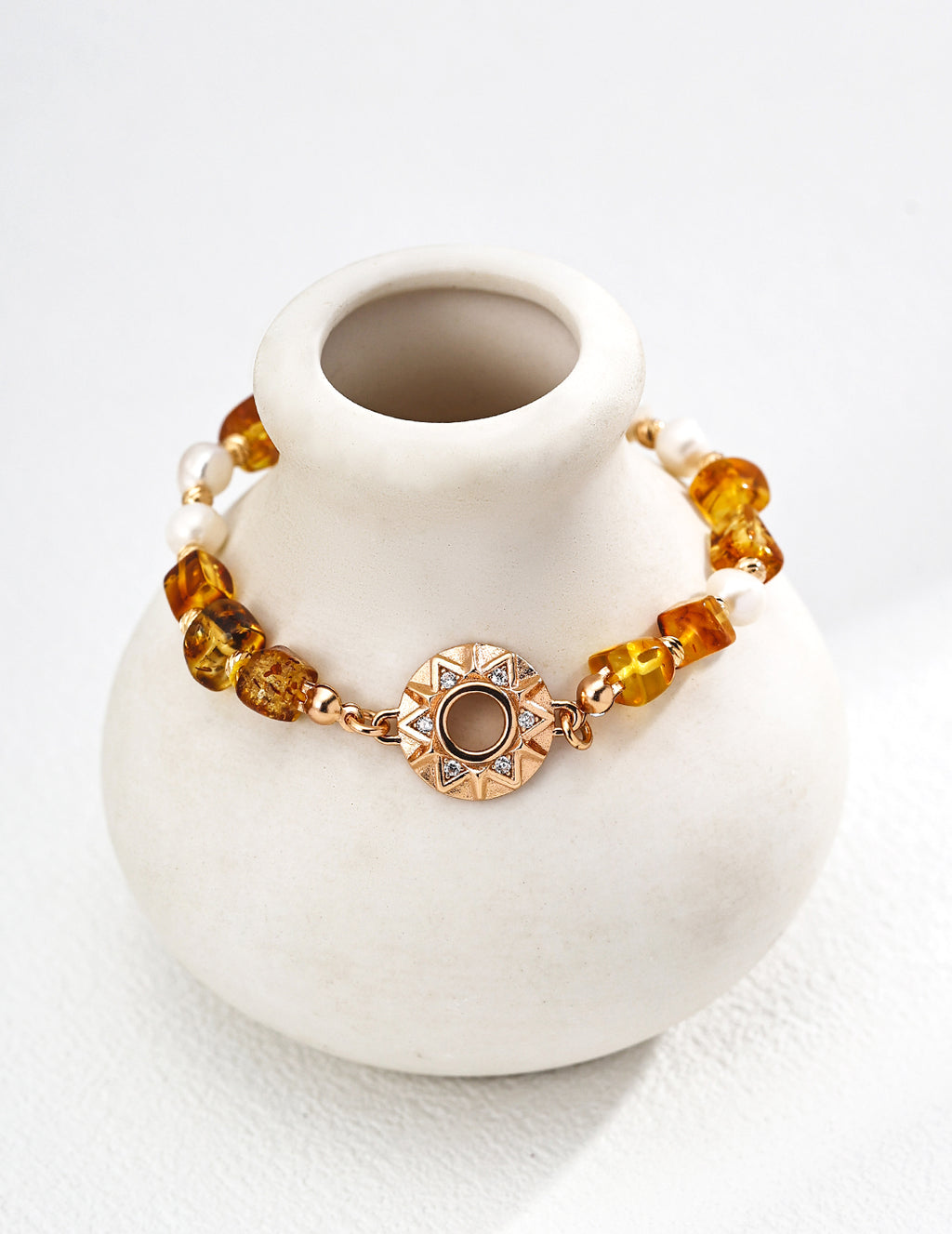 Solara Amber Pearl Bracelet