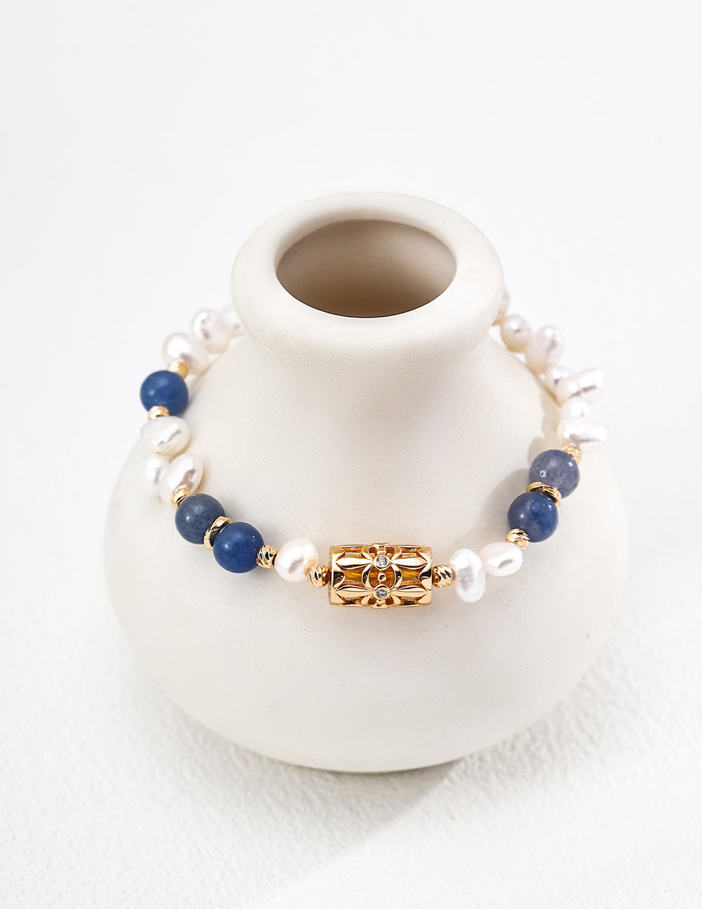 Azure Deco Pearl Bracelet
