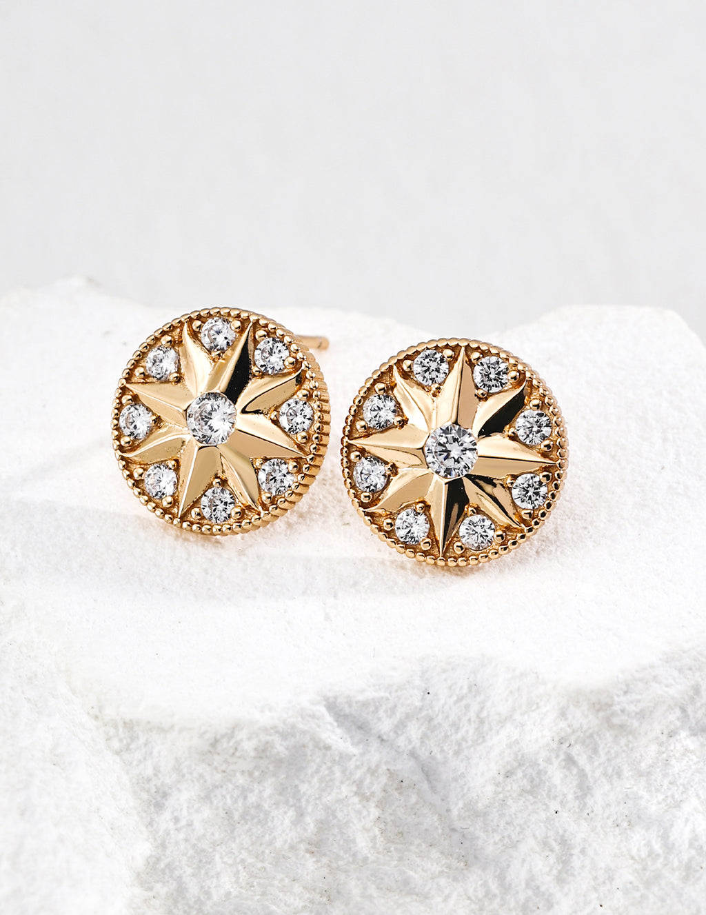 Soleil Pavé Stud Earrings