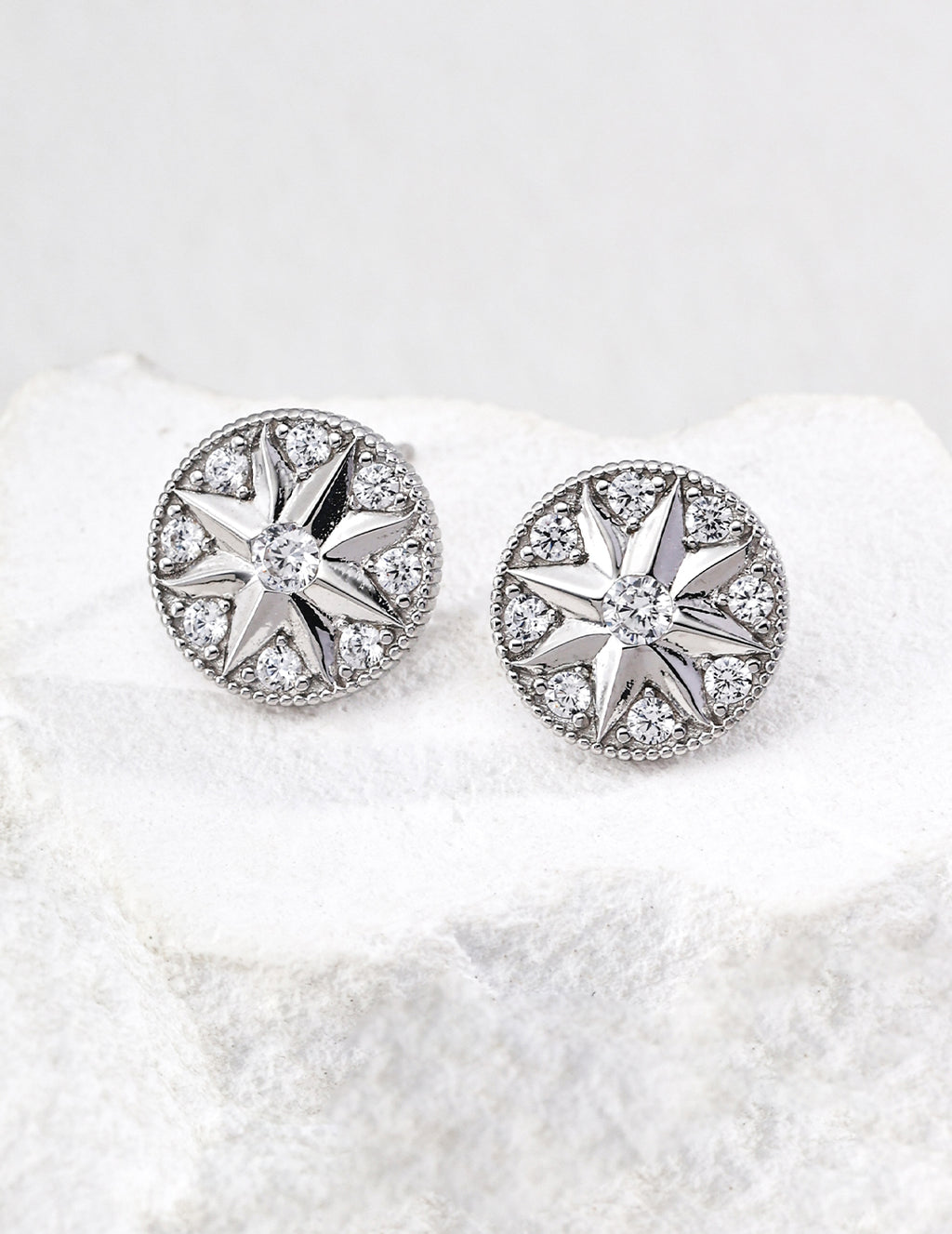 Soleil Pavé Stud Earrings