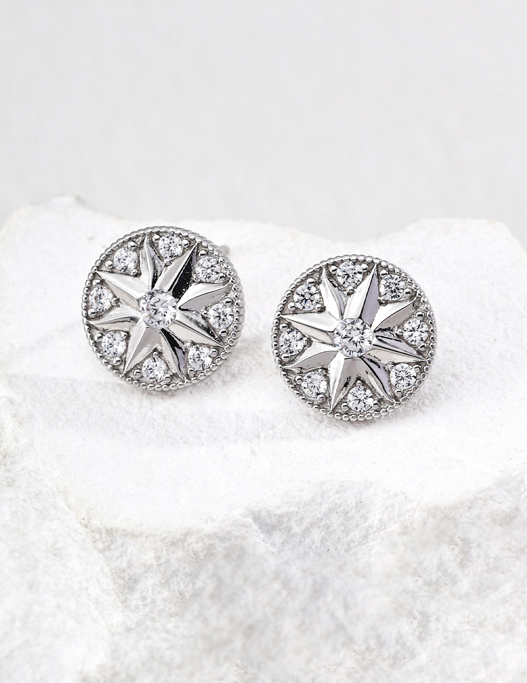 Soleil Pavé Stud Earrings