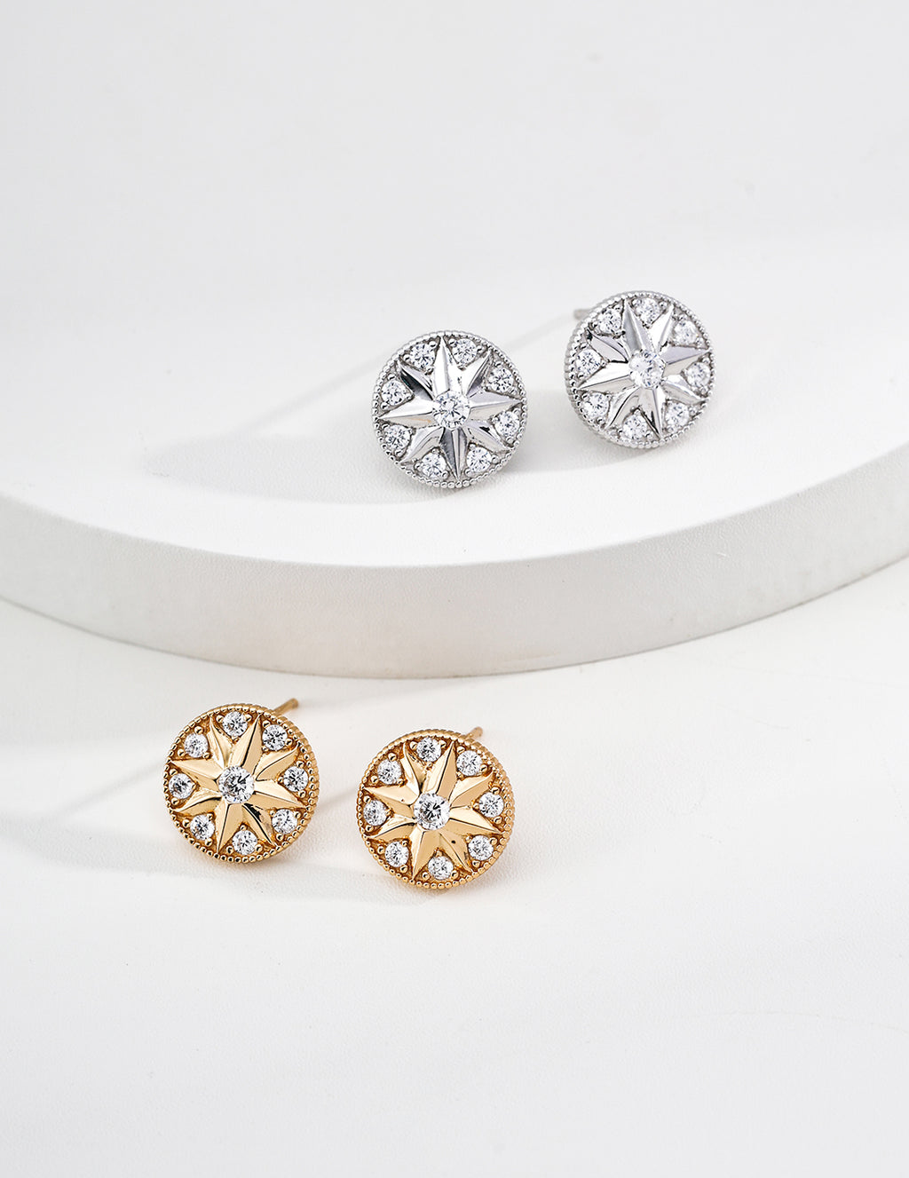 Soleil Pavé Stud Earrings