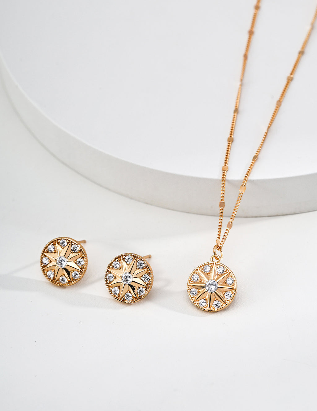 Soleil Pavé Stud Earrings