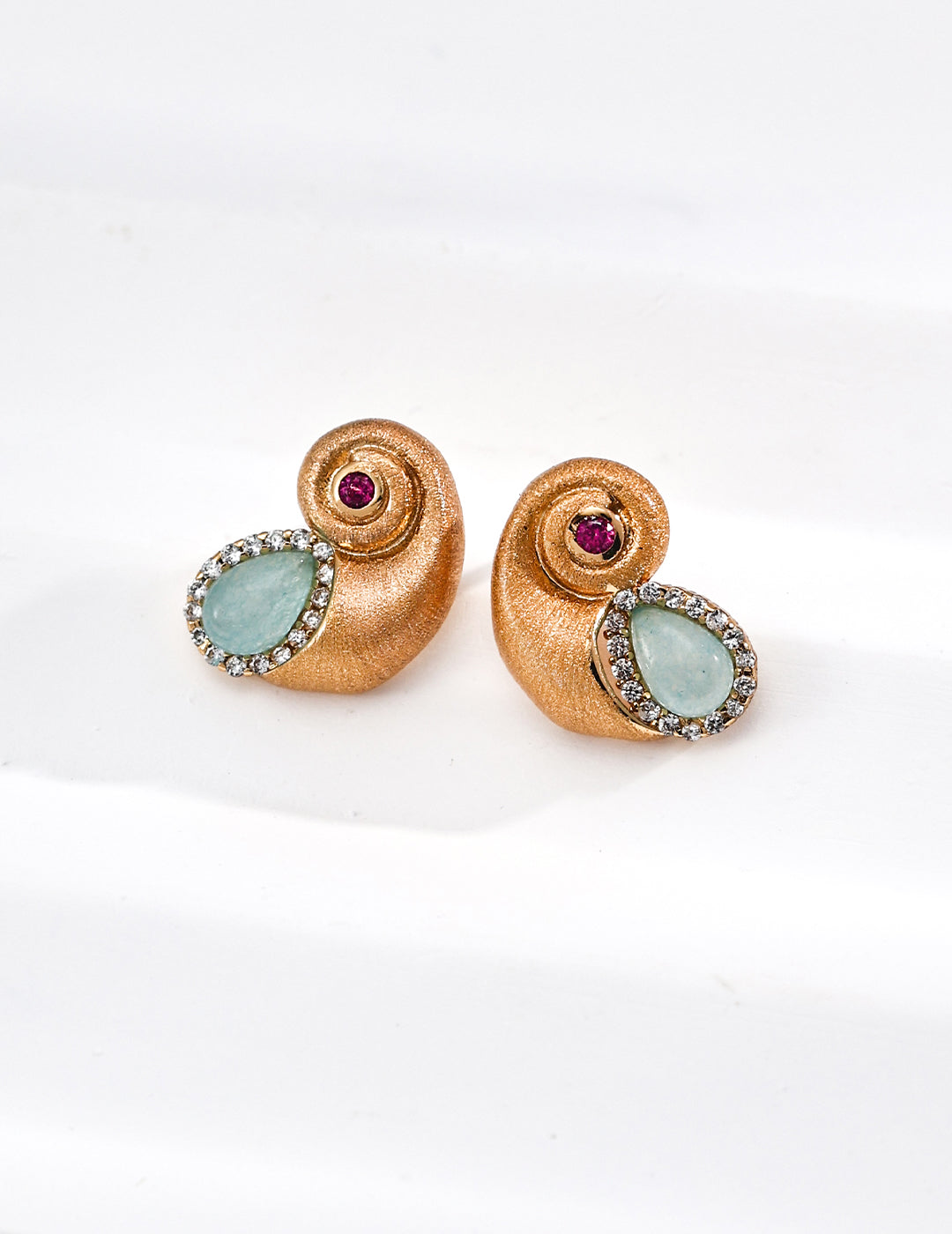 Aqua Shell Stud Earrings