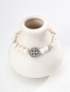 Fleur Medallion Pearl Bracelet