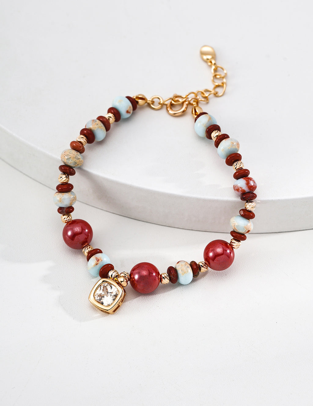 Carmine Coast Beaded Bracelet