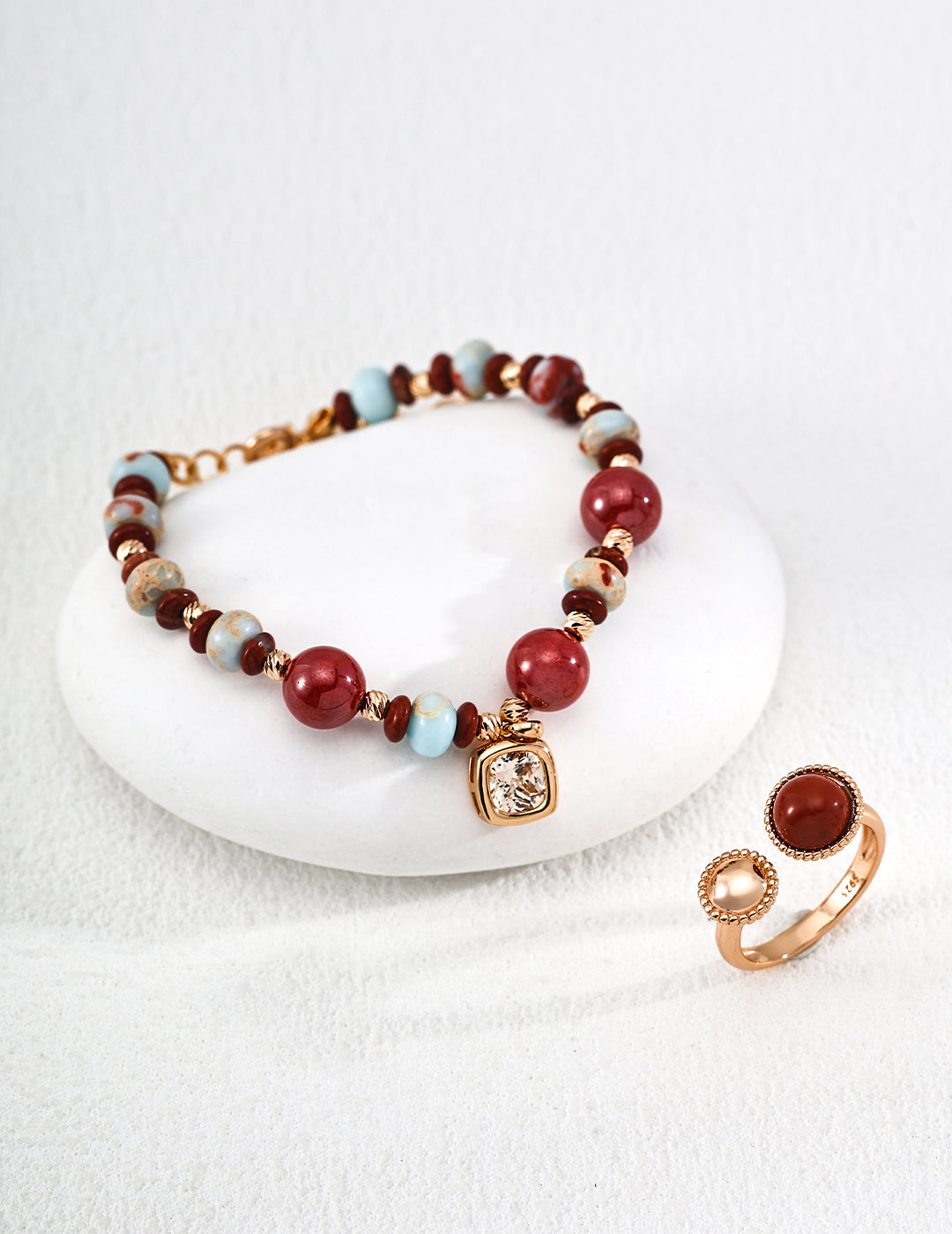 Carmine Coast Beaded Bracelet