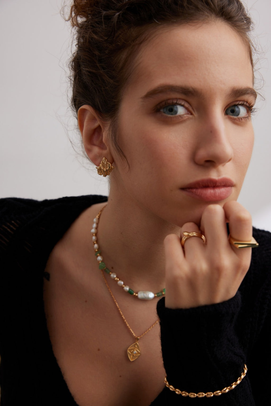 Verde Pearl Chain Necklace